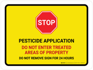 Stop: Pesticide Application - Do Not Enter Treated Areas of Property Landscape - Wall Sign