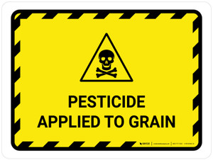 Pesticide Applied To Grain Hazard Lines with Icon Landscape - Wall Sign