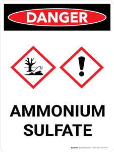 Danger: Ammonian Sulfate Portrait with Icon - Wall Sign