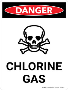 Danger: Chlorine Gas Portrait with Icon Portrait - Wall Sign