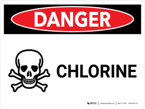 Danger: Chlorine Landscape with Icon - Wall Sign