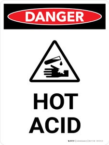 Danger: Hot Acid Portrait with Icon - Wall Sign