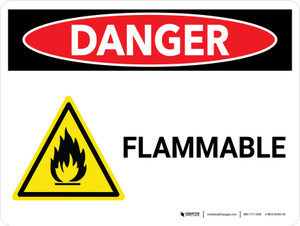 Danger: Flammable Landscape with Icon - Wall Sign