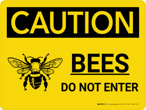 Poster Notice Attention Bees and Videovigiled Zone