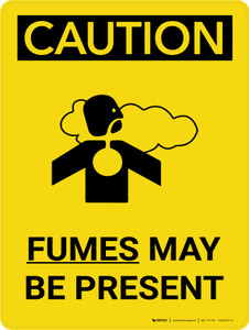 Caution: Fumes May Be Present Portrait With Icon - Wall Sign