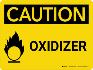 Caution: Oxidizer Landscape With Icon - Wall Sign