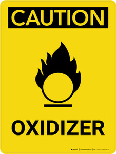 Caution: Oxidizer Portrait With Icon - Wall Sign