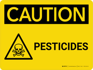 Caution: Pesticides Landscape With Icon - Wall Sign
