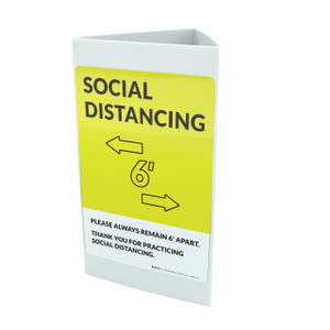 Social Distancing Please Always Remain 6' Apart with Icon Yellow Portrait - Tri-fold Sign Social Distancing Please Always Remain 6' Apart with Icon Yellow Portrait - Tri-fold Sign