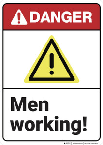 Danger: Men Working ANSI - Wall Sign
