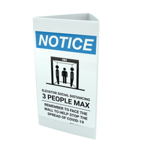 Notice: Elevator Social Distancing 3 People Max Portrait - Tri-fold Sign Notice: Elevator Social Distancing 3 People Max Portrait - Tri-fold Sign
