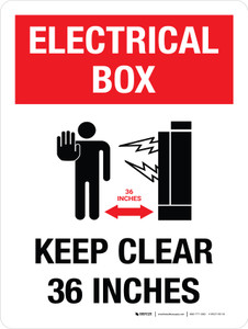 Electrical Box Keep Clear 36 inches Portrait with Graphic Electrical Box Keep Clear 36 inches Portrait with Graphic