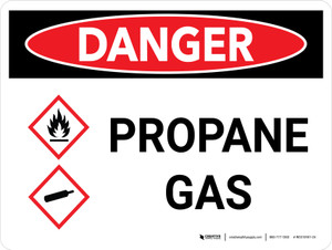 Danger: Propane Gas Landscape with Graphic - Wall Sign