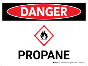 Danger: Propane Landscape with Graphic - Wall Sign