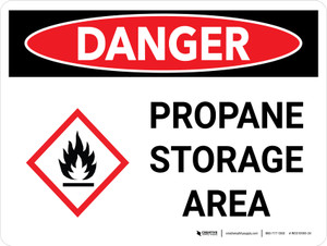 Danger: Propane Storage Area Landscape with Graphic - Wall Sign