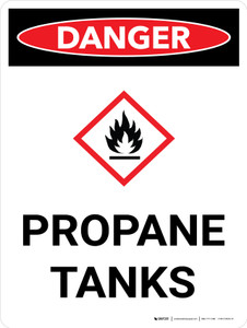 Danger: Propane Tanks Portrait with Graphic - Wall Sign