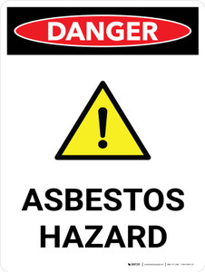 Danger: Public Health Asbestos Hazard Portrait with Graphic - Wall Sign