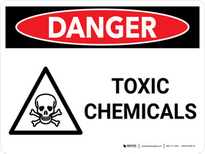 Danger: Toxic Chemicals Landscape with Graphic - Wall Sign