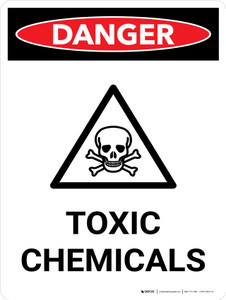 Danger: Toxic Chemicals Portrait with Graphic - Wall Sign
