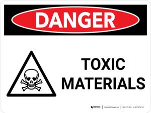 Danger: Toxic Materials Landscape with Graphic - Wall Sign