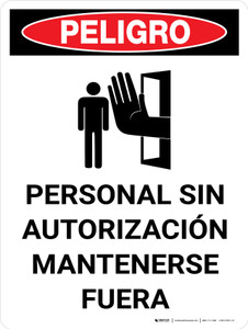 Danger: Unauthorized Personnel Keep Out Portrait with Icon - Wall Sign