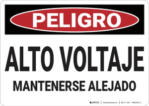 Danger: High Voltage Keep Away - Spanish - Wall Sign