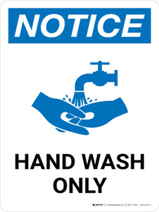Notice: Hand Wash Only Portrait with Graphic