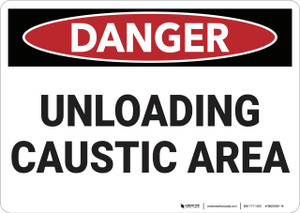 Danger: Unloading Caustic Area - Wall Sign