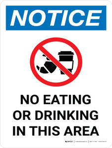 Notice: No Eating or Drinking in This Area Portrait with Graphic