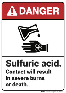 Danger: Sulfuric Acid ANSI - Wall Sign