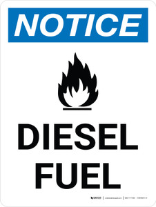 Notice: Diesel Fuel Portrait with Icon - Wall Sign