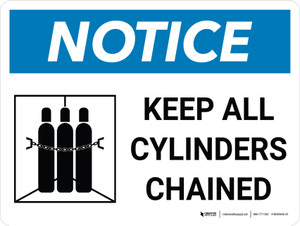 Notice: Keep All Cylinders Chained Landscape with Icon - Wall Sign