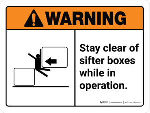 Warning: Stay Clear Of Sifter Boxes While Landscape - Wall Sign