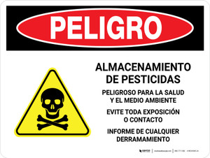 Danger: Pesticide Storage Hazardous Spanish Landscape - Wall Sign