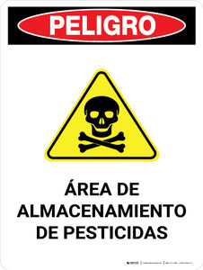 Danger: Pesticide Storage Area Spanish Portrait - Wall Sign