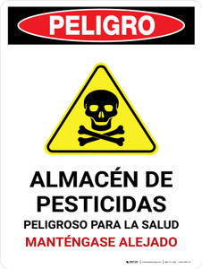 Danger: Pesticide Storage Hazardous To Spanish Portrait - Wall Sign