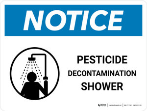 Notice: Pesticide Decontamination Shower Landscape - Wall Sign