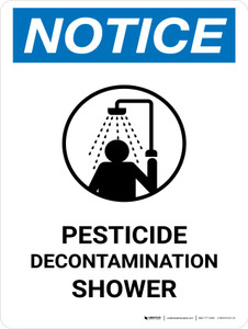 Notice: Pesticide Decontamination Shower Portrait - Wall Sign