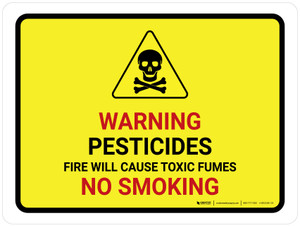 Warning Pesticides Fire No Smoking Landscape - Wall Sign