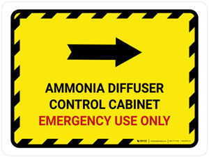 Ammonia Diffuser Control Cabinet Right Arrow Landscape - Wall Sign