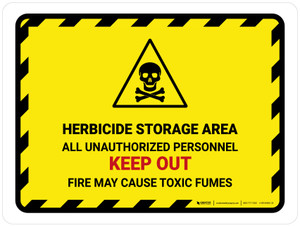 Herbicide Storage Area All Unauthorized Landscape - Wall Sign