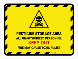 Pesticide Storage Area All Unauthorized Landscape - Wall Sign