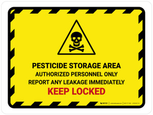 Pesticide Storage Area Authorized Personnel Landscape - Wall Sign
