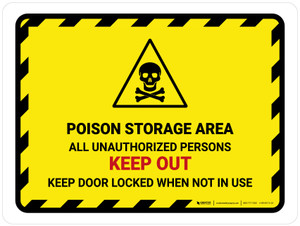 Poison Storage Area All Unauthorized Landscape - Wall Sign