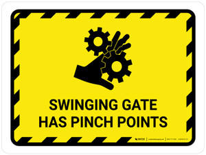 Swinging Gate Has Pinch Points Landscape - Wall Sign