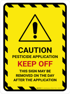 Caution Pesticide Application Portrait - Wall Sign