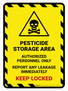 Pesticide Storage Area Authorized Personnel Portrait - Wall Sign
