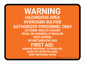 Hazardous Area Hydrogen Sulfide Landscape - Wall Sign