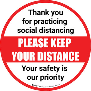 Social Distancing - Please Keep Your Distance Circle - Carpet Sign Social Distancing - Please Keep Your Distance Circle - Carpet Sign