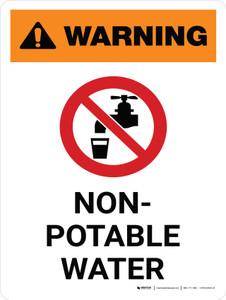 Warning: Non Potable Water Portrait White With Icon